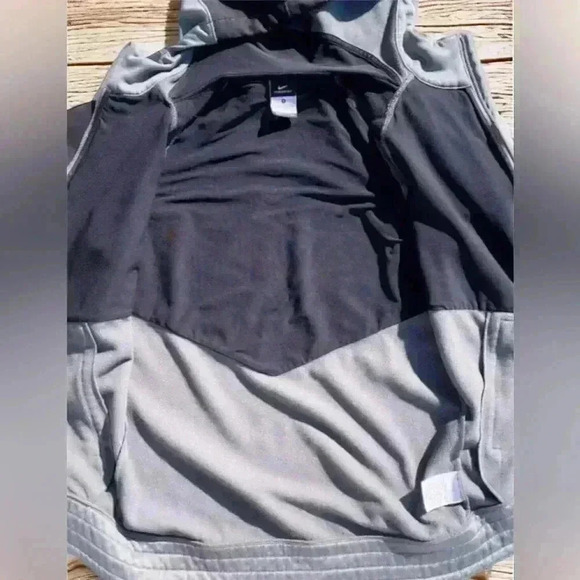 Nike Mens Black Gray Therma Fit Long Sleeve Hyper Elite Hooded Full Zip Jacket S - Picture 8 of 16